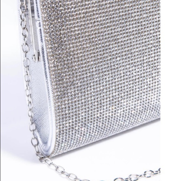 Silver Talen Clutch with Chain - Picture 7 of 8